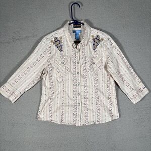 Ellie Monster Recreated Vintage Shirt Women’s Size M Paisley Voodoo Doll